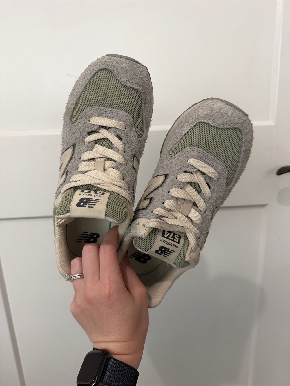 New Balance x J.Crew New Balance574 Sneakers in Olive and Gray Size 8